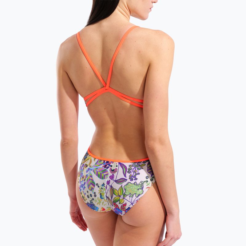Купальник суцільний жіночий arena Painting Lace Back multi/bright coral 9