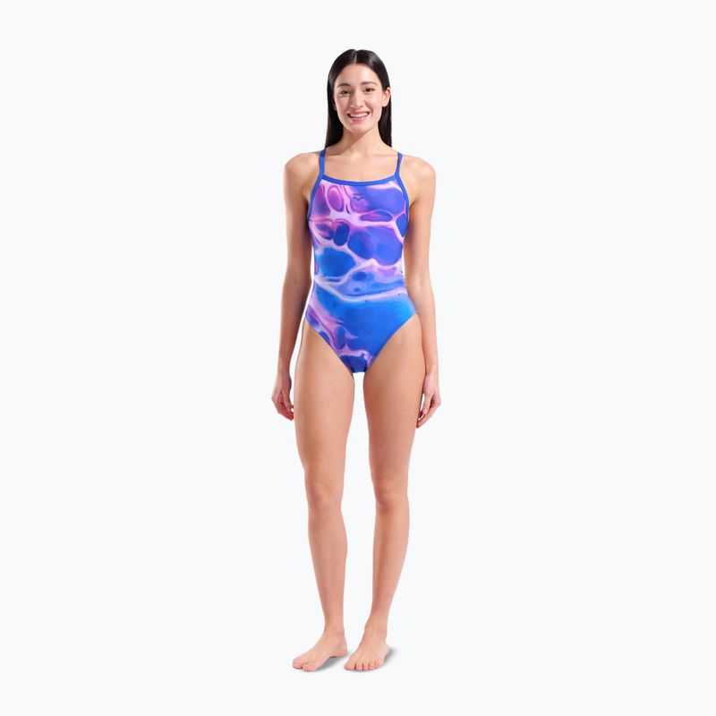 Купальник суцільний жіночий arena Earth Challange Back neon blue multi/neon blue/neon blue 2