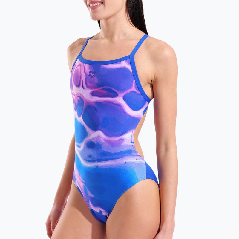 Купальник суцільний жіночий arena Earth Challange Back neon blue multi/neon blue/neon blue 4
