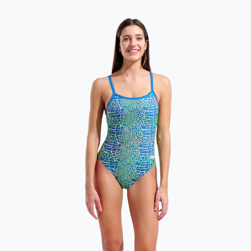 Купальник суцільний жіночий arena Snake Skin Challenge blue cosmo multi/blue cosmo 5