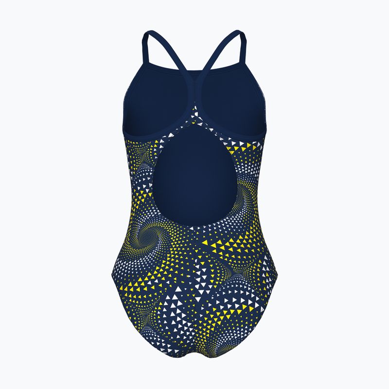 Купальник суцільний дитячий arena Fireflow Lightdrop Back navy/team navy yellow 2