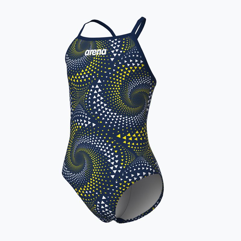 Купальник суцільний дитячий arena Fireflow Lightdrop Back navy/team navy yellow 3