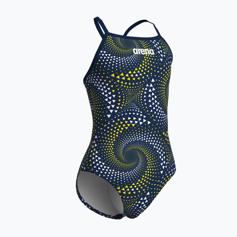 Купальник суцільний дитячий arena Fireflow Lightdrop Back navy/team navy yellow 4
