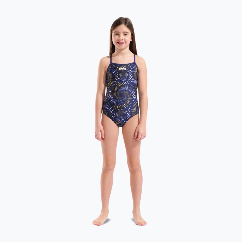 Купальник суцільний дитячий arena Fireflow Lightdrop Back navy/team navy yellow 6