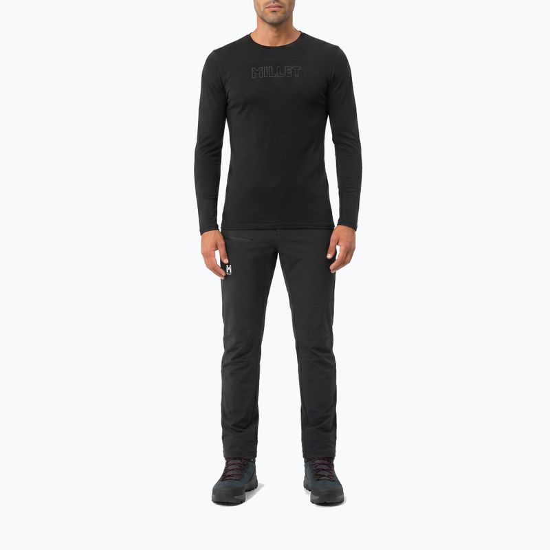 Лонгслів трекінговий чоловічий Millet Ubic Wool LS Pullover black 2
