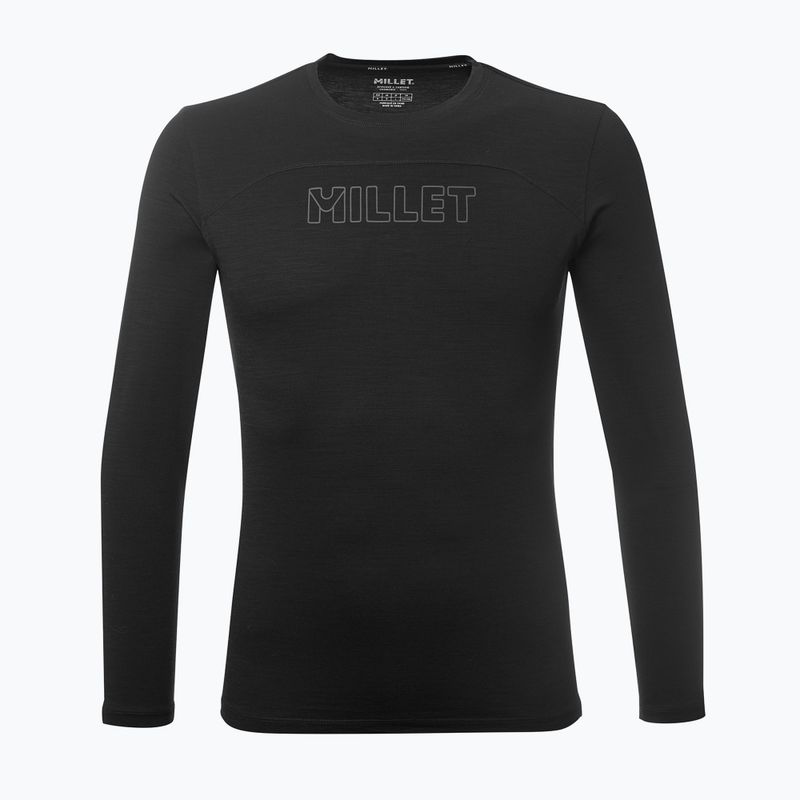 Лонгслів трекінговий чоловічий Millet Ubic Wool LS Pullover black 3