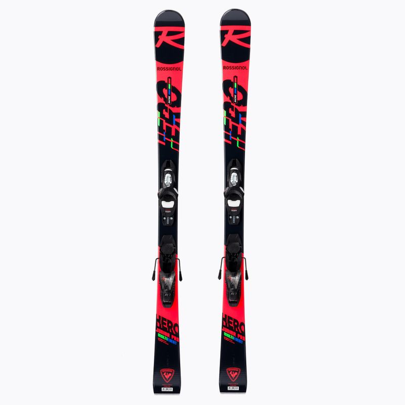 Лижі гірські дитячі Rossignol HERO JR MULTI-EVENT + KID4 чорно-червоні RKBB01