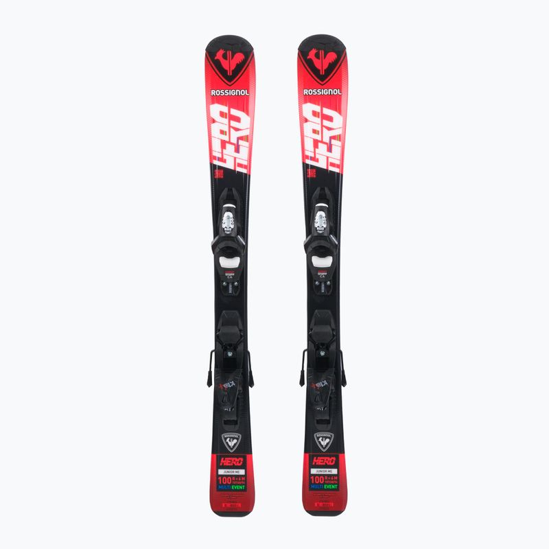 Лижі гірські дитячі Rossignol Hero 100-140 + Kid4 red