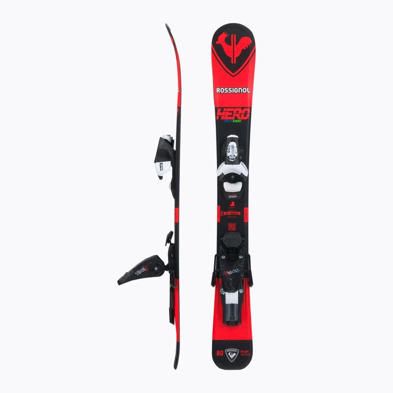 Лижі гірські дитячі Rossignol Hero Pro + Team 4 GW Black Bulk red 2