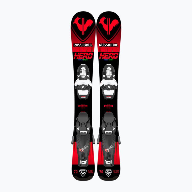 Лижі гірські дитячі Rossignol Hero Pro + Team 4 GW Black Bulk red 10