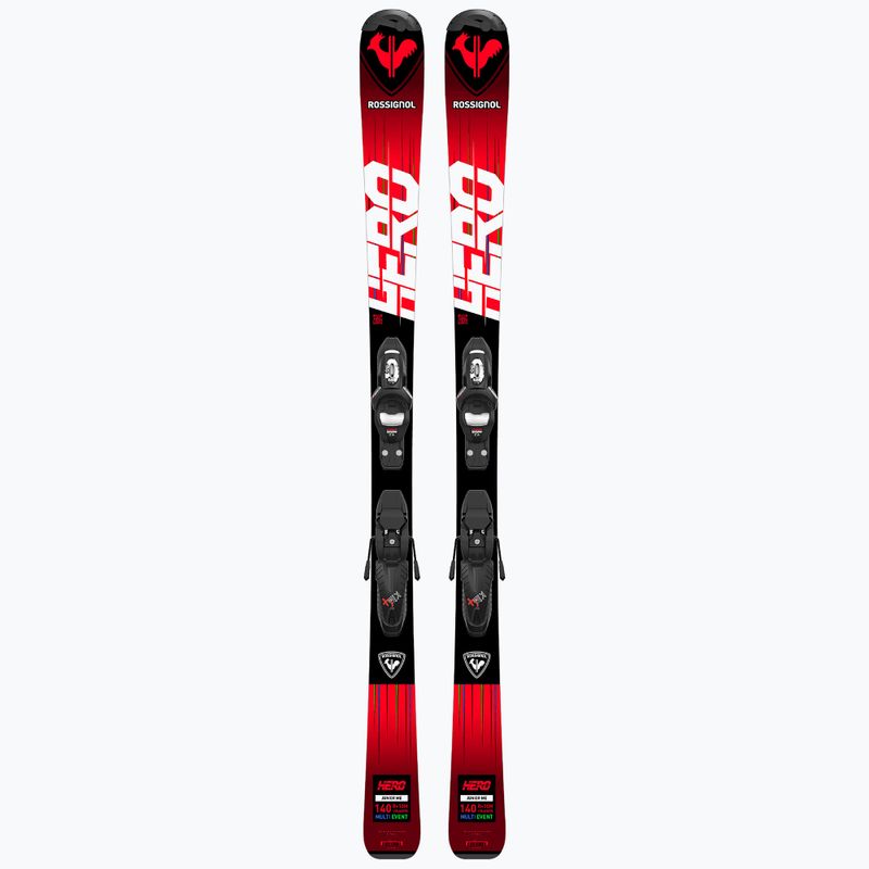 Лижі гірські дитячі Rossignol Hero 100-140 + Kid4 red 10