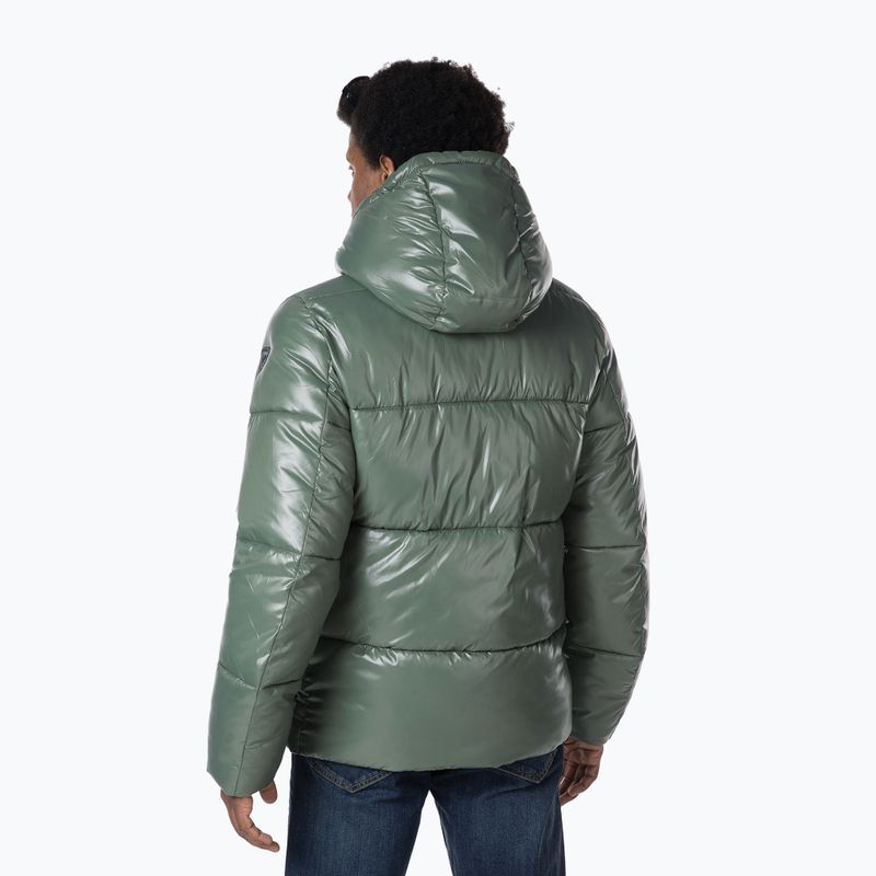 Чоловічий пуховик Rossignol Shiny Hoodie Parka з капюшоном чорне дерево зелений 2