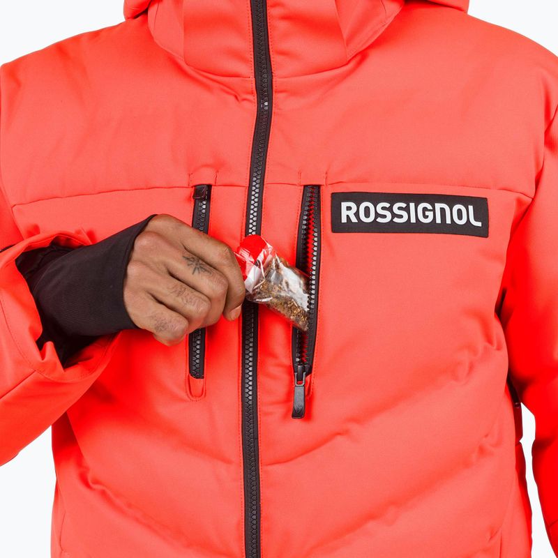 Куртка гірськолижна чоловіча Rossignol Hero Blackside Puffy neon red 9