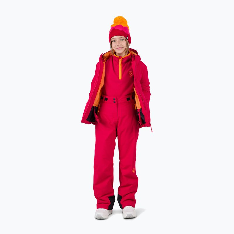 Дитячі гірськолижні штани Rossignol Girl Ski рубіново-червоні 2