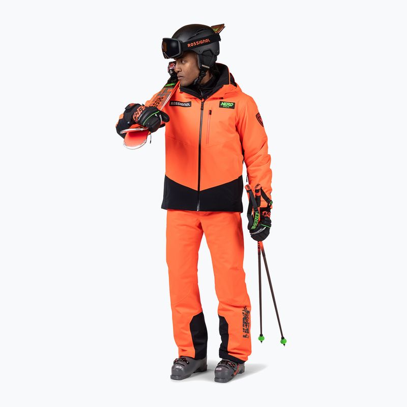 Штани гірськолижні чоловічі Rossignol Blackside Insulated neon red 2