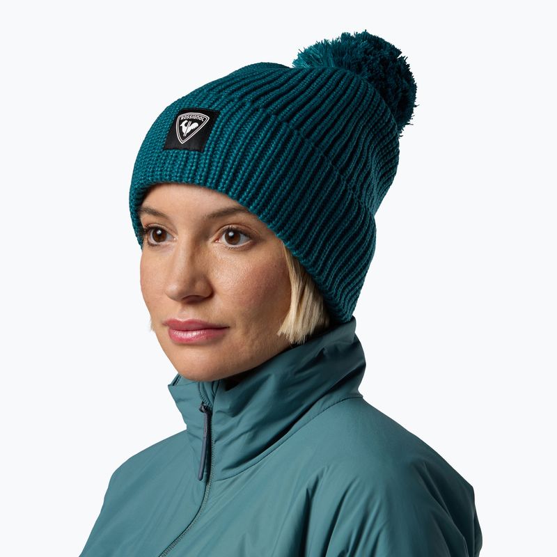 Шапка зимова Rossignol Strawpile Pompom Beanie transformative teal 4
