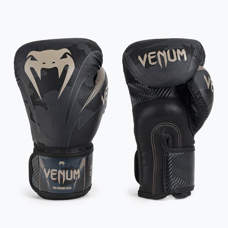 Рукавиці боксерські Venum Impact чорно-сірі VENUM-03284-497