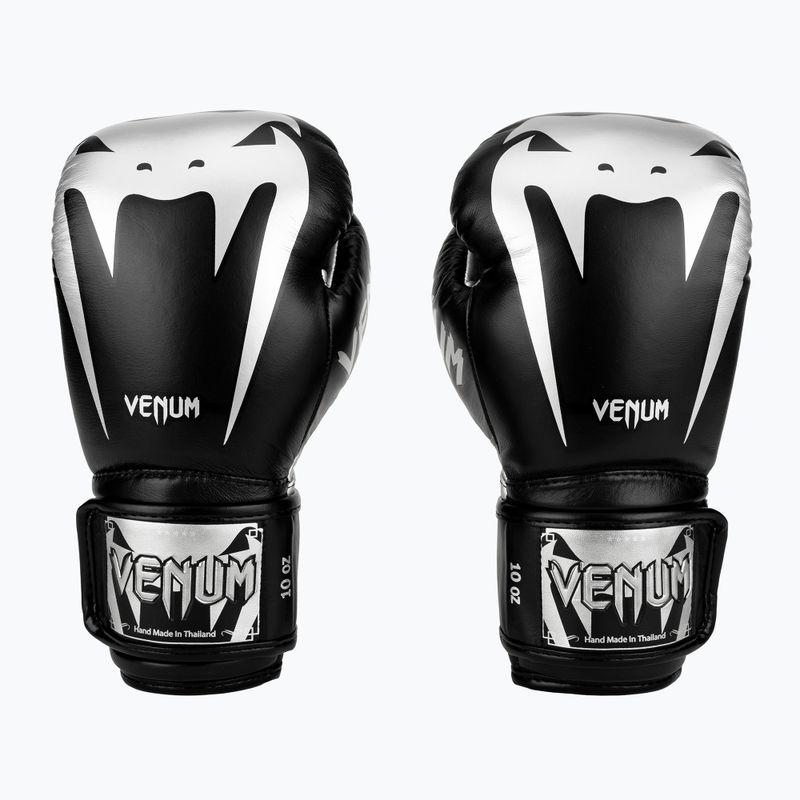 Рукавиці боксерські Venum Giant 3.0 чорно-сріблясті 2055-128 2