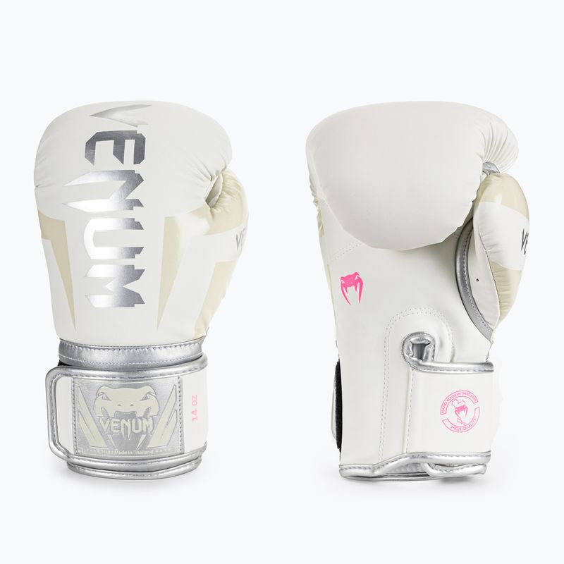 Рукавиці боксерські чоловічі Venum Elite біло-сріблясті 1392-574 3