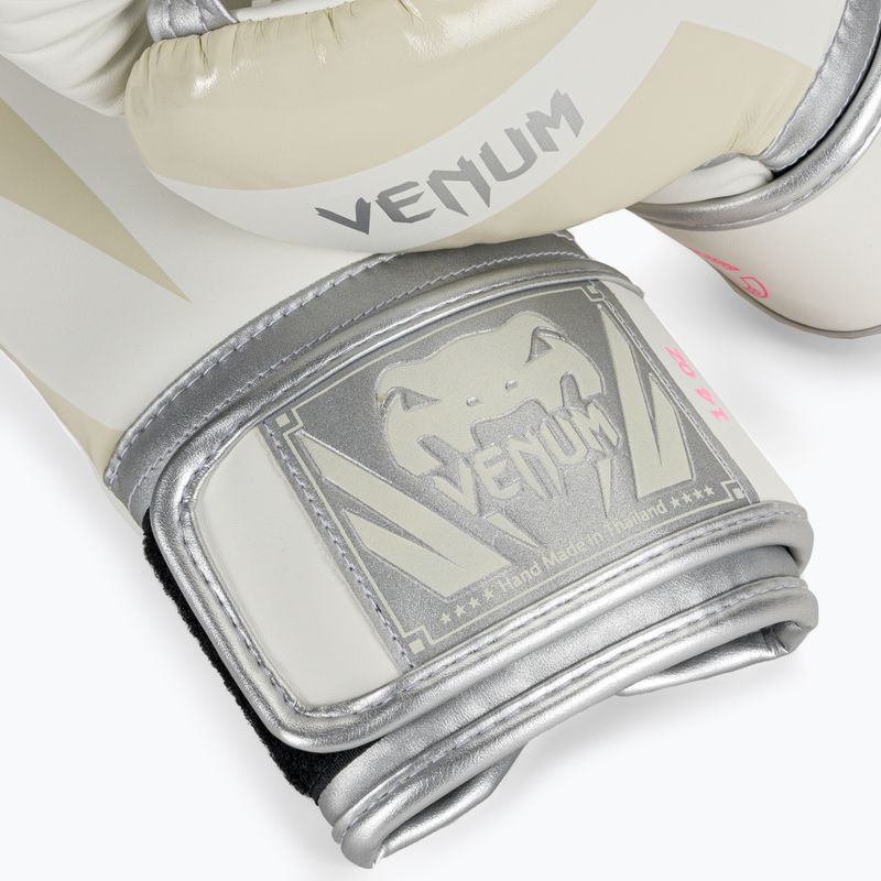 Рукавиці боксерські чоловічі Venum Elite біло-сріблясті 1392-574 5