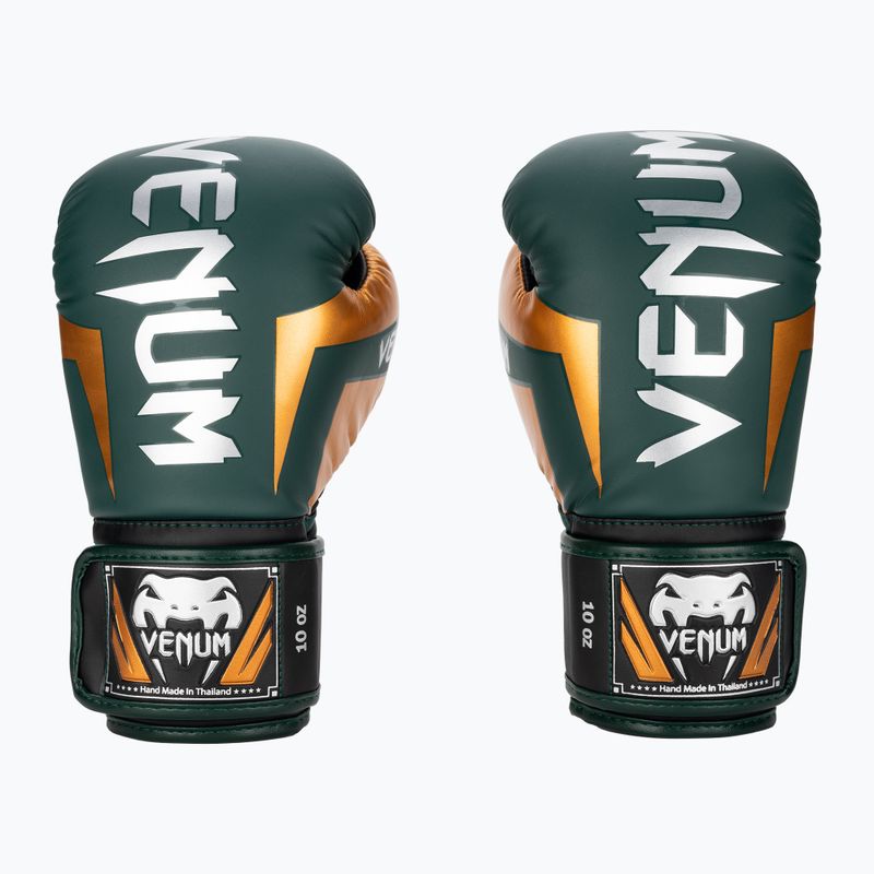 Рукавиці боксерські Venum Elite гreen/bronze/silver