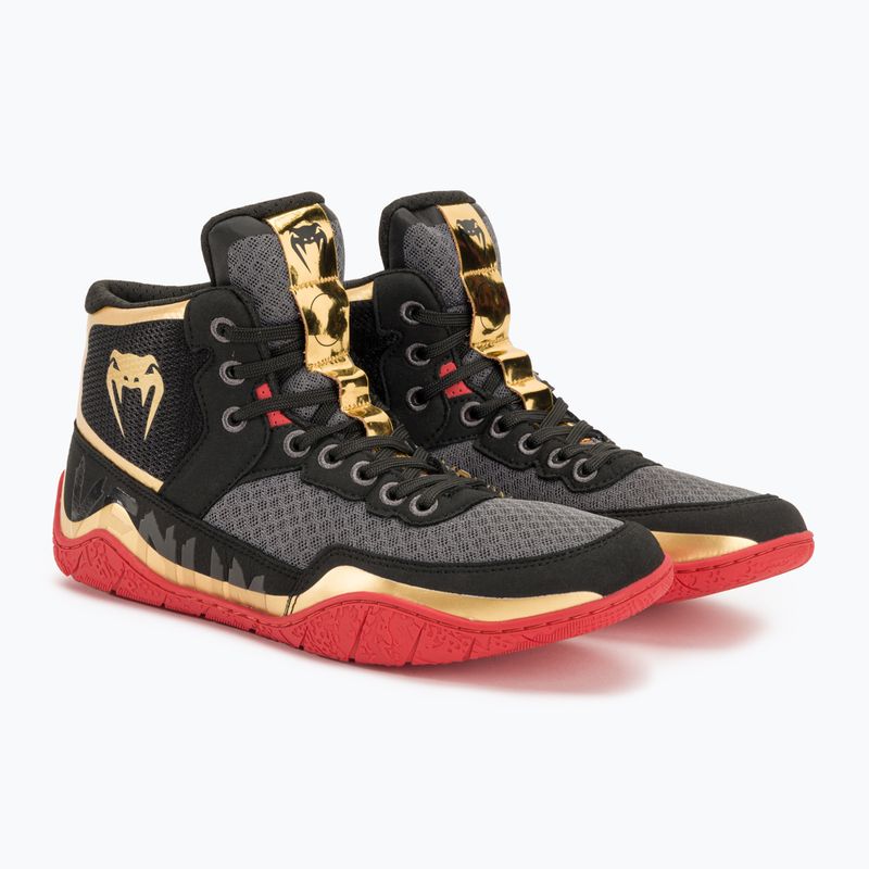 Кросівки боксерські Venum Elite Wrestling black/gold/red 4