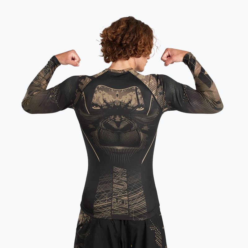 Рашгард чоловічий Venum Gorilla Jungle Rashguard sand/black 3