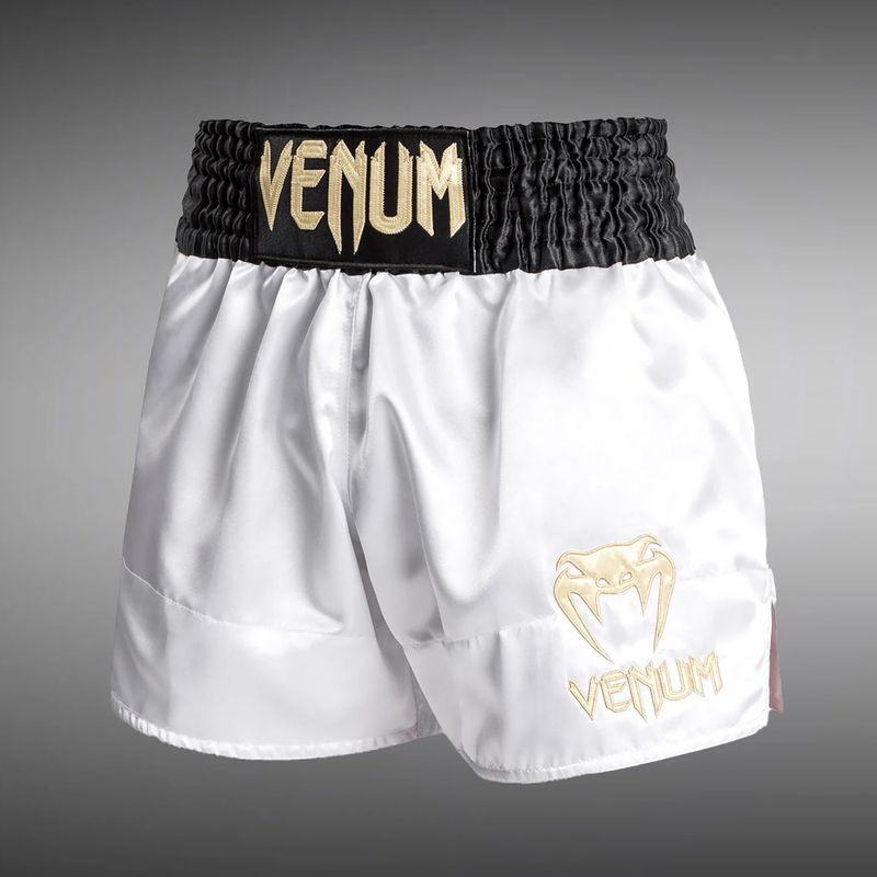 Шорти для тренувань чоловічі Venum Classic Muay Thai white/gold/black 3