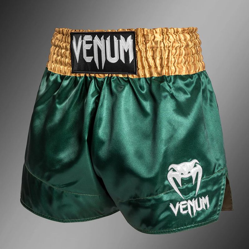 Чоловічі тренувальні шорти Venum Classic Muay Thai зелені/золоті/білі 3