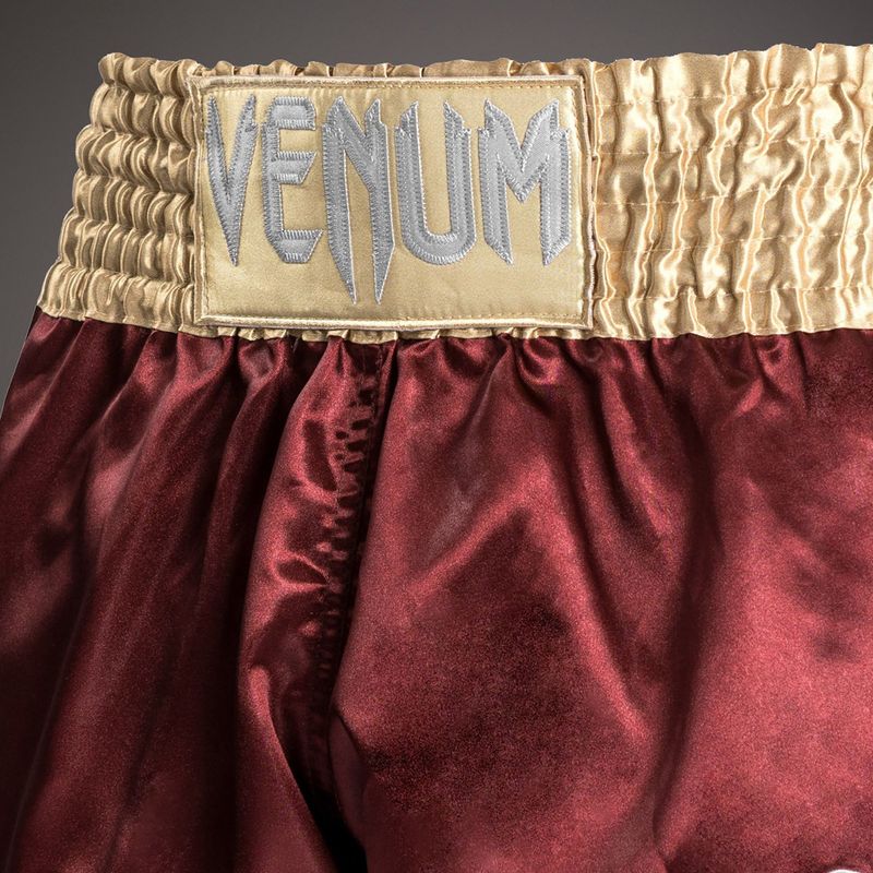 Шорти для тренувань чоловічі Venum Classic Muay Thai burgundy/gold/white 4