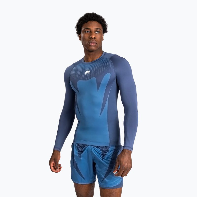 Лонгслів для тренувань чоловічий Venum Attack Rashguard navy blue