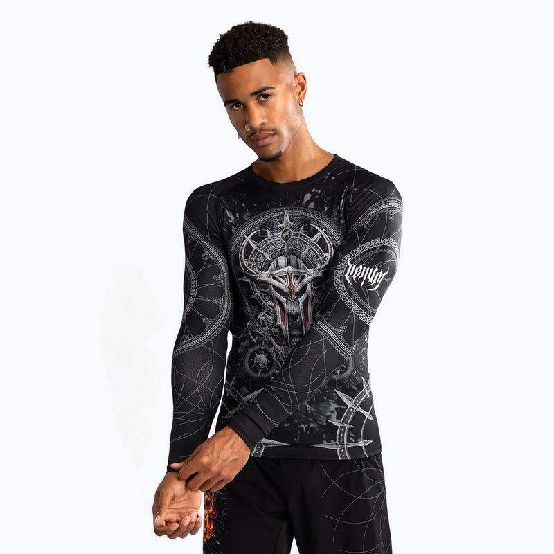 Рашгард лонгслів чоловічий Venum Gladiator 5.0 Men'S Long Sleeve Rashguard black/silver 3