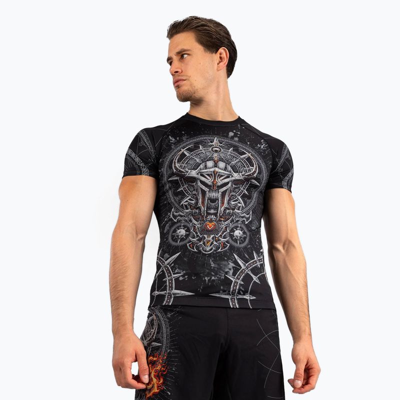 Рашгард чоловічий Venum Gladiator 5.0 Men'S Short Sleeve Rashguard black/silver 3
