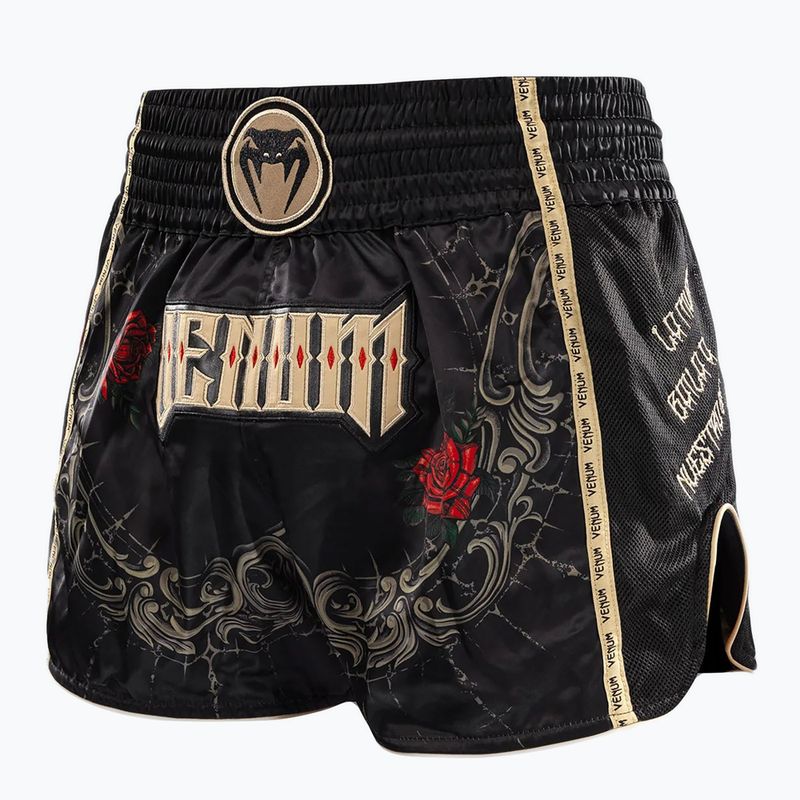 Шорти для тренувань чоловічі Venum Santa Muerte 5.0 Muay Thai Shorts deep black/gold 3