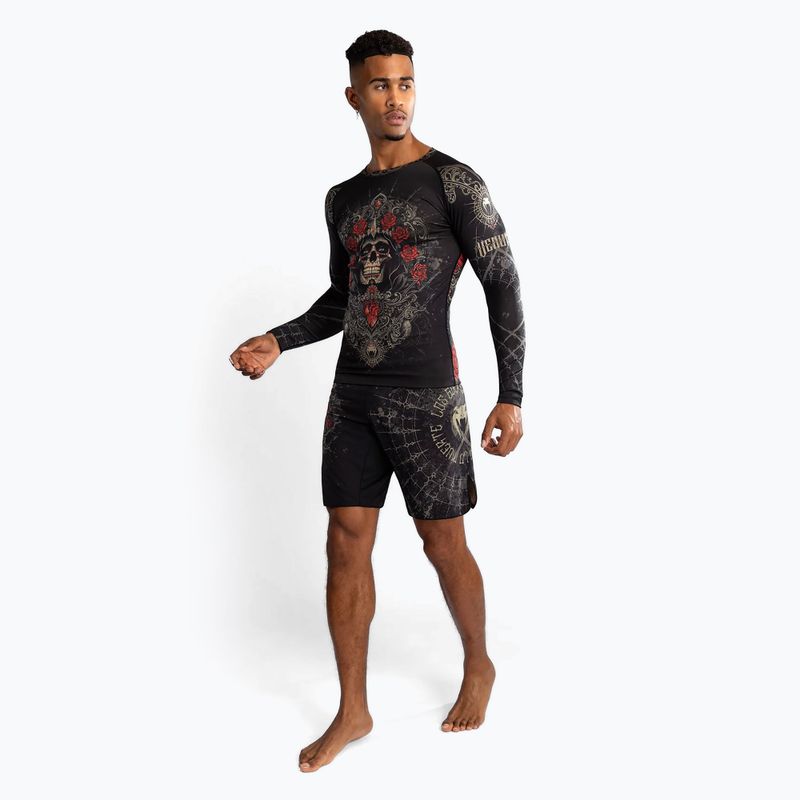Рашгард лонгслів чоловічий Venum Santa Muerte 5.0 Men’S Long Sleeve Rashguard deep black/gold 2