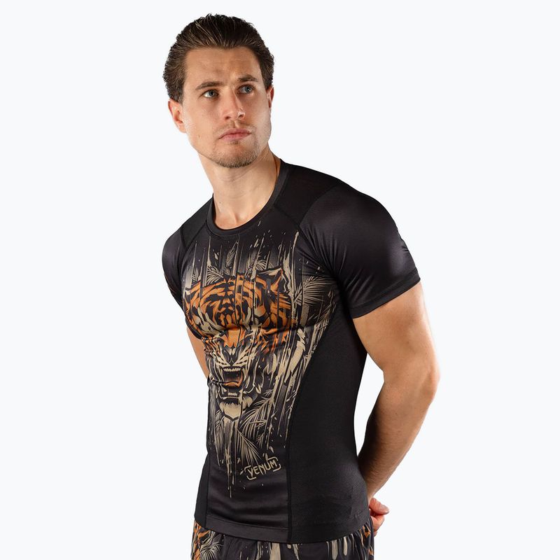 Рашгард чоловічий Venum Tiger Men'S Short Sleeve Rashguard black/neon orange 3