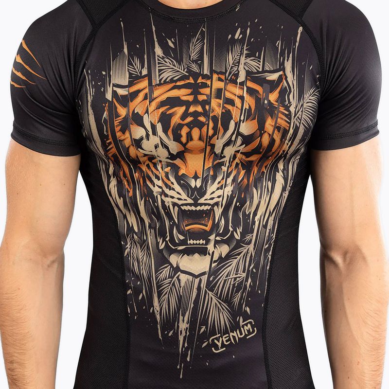Рашгард чоловічий Venum Tiger Men'S Short Sleeve Rashguard black/neon orange 5