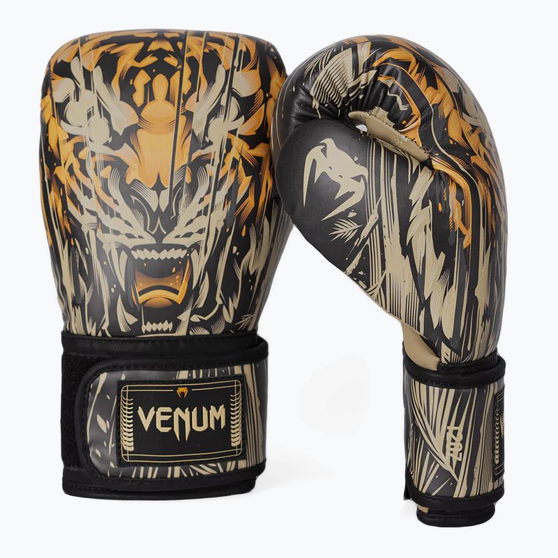 Рукавиці боксерькі Venum Tiger Boxing Gloves black/neon orange 2