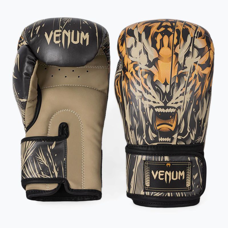 Рукавиці боксерькі Venum Tiger Boxing Gloves black/neon orange 3
