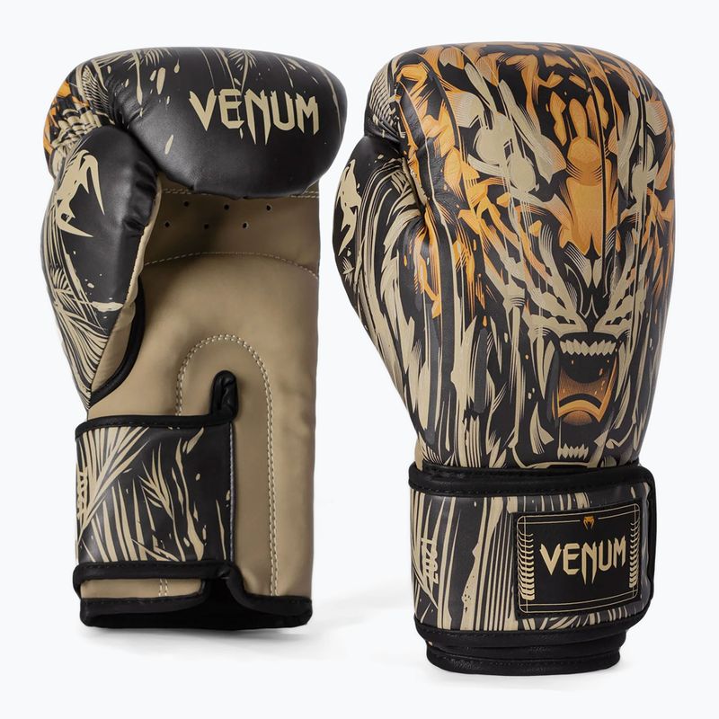 Рукавиці боксерькі Venum Tiger Boxing Gloves black/neon orange 4