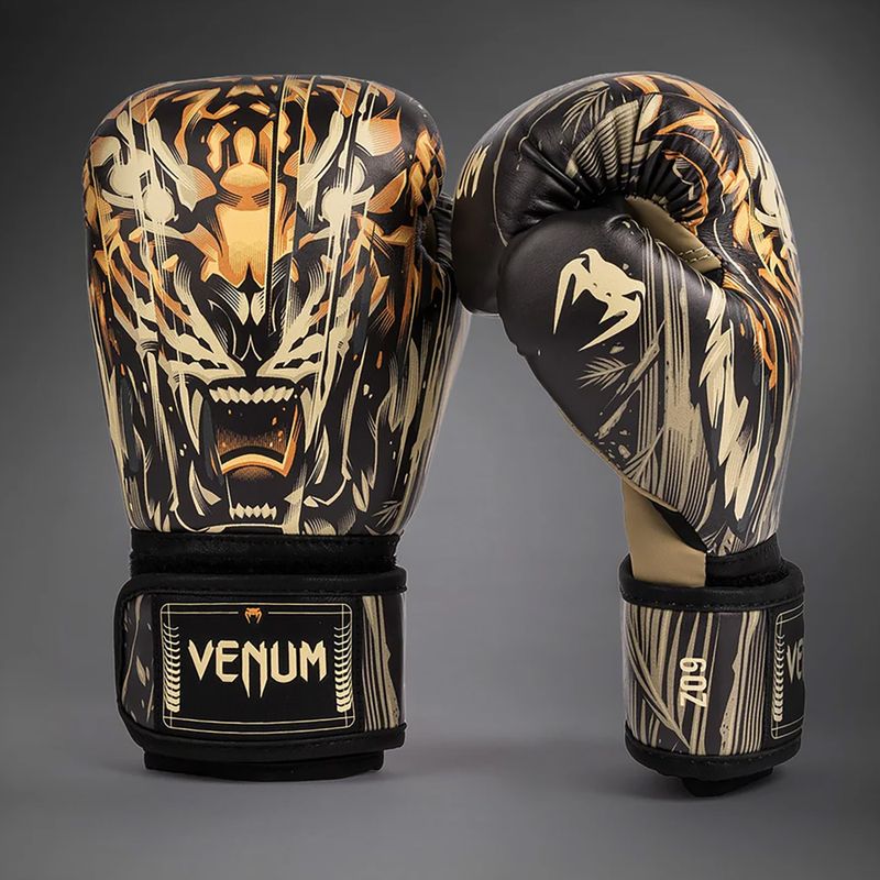 Дитячі боксерські рукавички Venum Tiger Kids Boxing чорний/неоново-помаранчевий 2