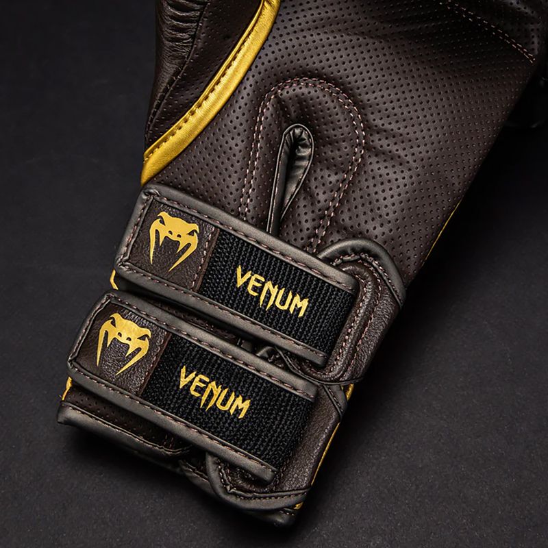 Боксерські рукавички Venum Reverso шоколад/золото 9