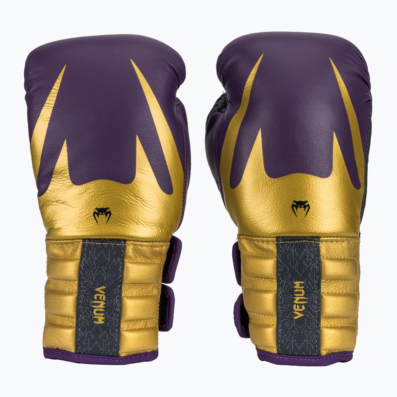 Рукавиці боксерські Venum Reverso Boxing dark purple/gold 2