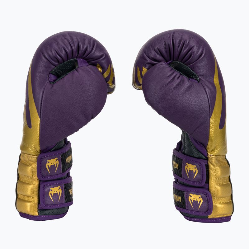 Рукавиці боксерські Venum Reverso Boxing dark purple/gold 4