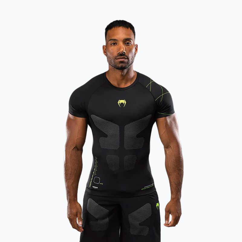 Футболка для тренувань чоловіча Venum Training Camp 4.0 Rashguard black/neo green