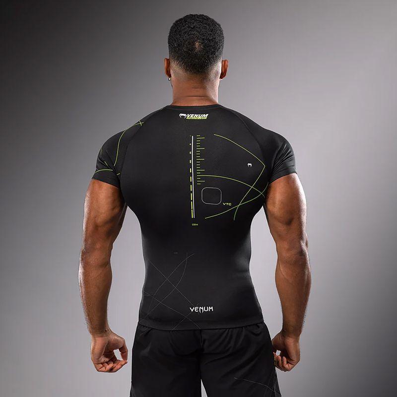 Футболка для тренувань чоловіча Venum Training Camp 4.0 Rashguard black/neo green 2