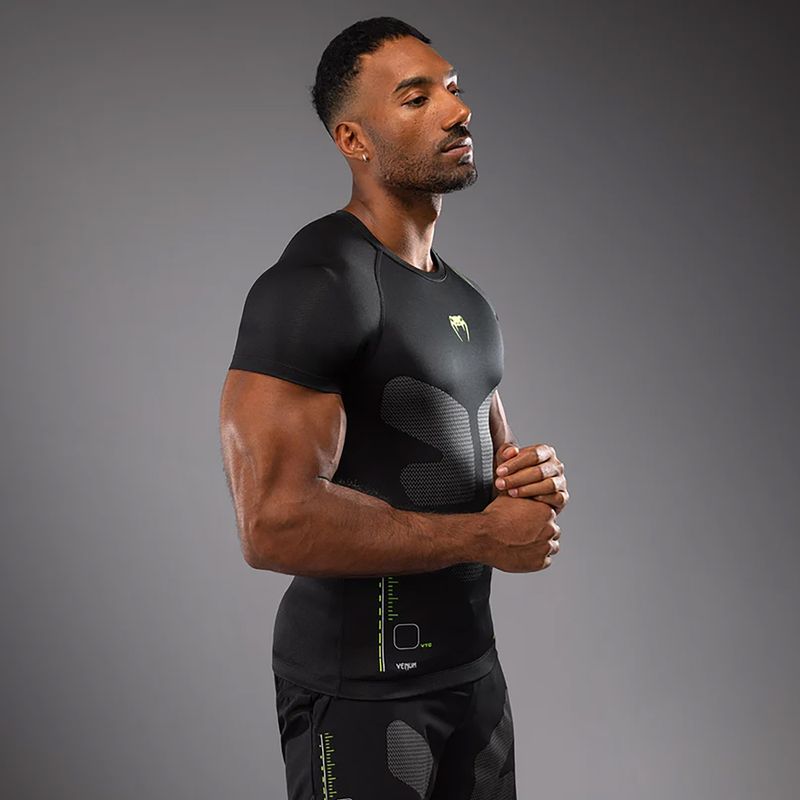 Футболка для тренувань чоловіча Venum Training Camp 4.0 Rashguard black/neo green 3