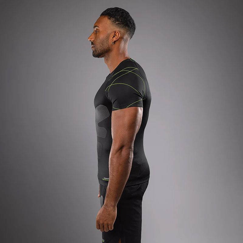 Футболка для тренувань чоловіча Venum Training Camp 4.0 Rashguard black/neo green 4
