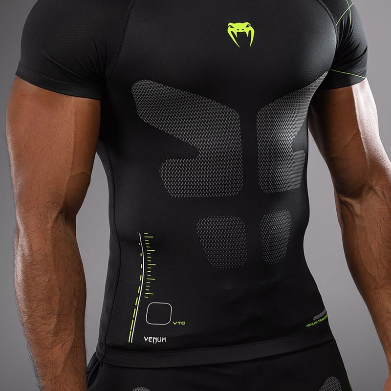 Футболка для тренувань чоловіча Venum Training Camp 4.0 Rashguard black/neo green 5