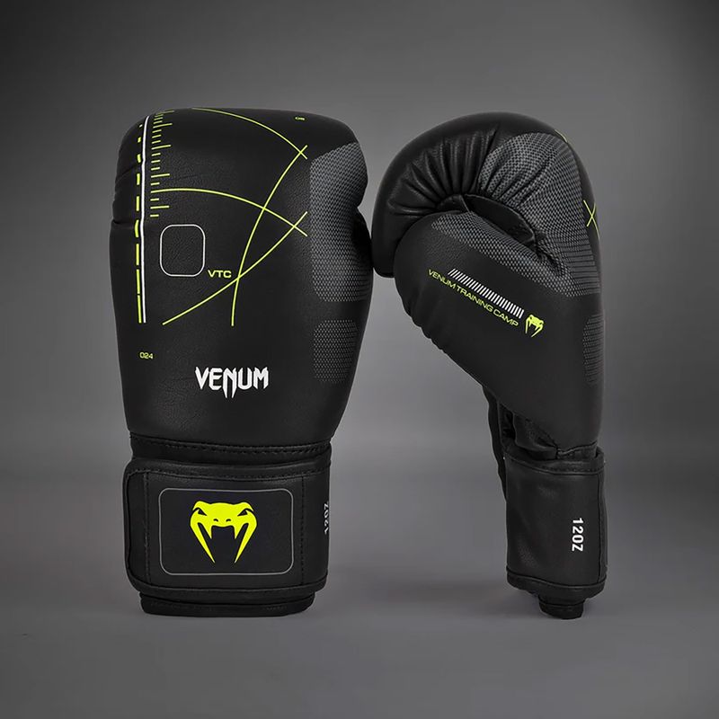 Боксерські рукавички Venum Training Camp 4.0 чорні/нео зелені 2